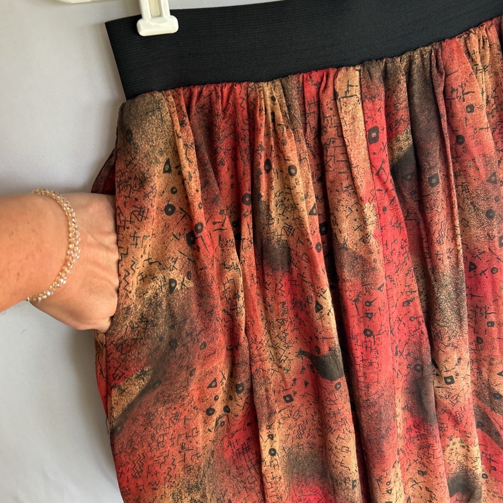 Vtg Fairygrunge Layered Chiffon Pockets Pull On Midi Maxi Skirt Womens M L Y2k - Picture 3 of 14